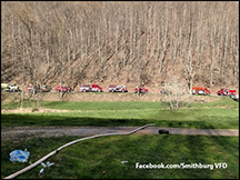 Several Doddridge departments battle a structure fire that they unfortunetly can't reach with the trucks directly.